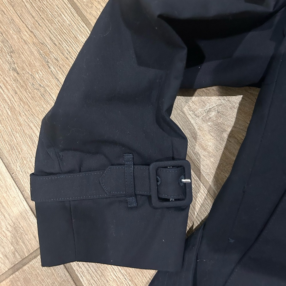 Mango MNG navy blue double-breasted water-repellent trench coat with a belt 2XL - Picture 9 of 12